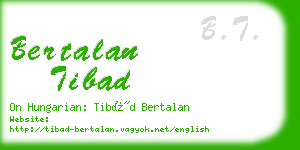 bertalan tibad business card